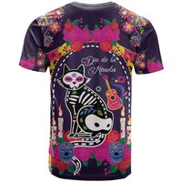 Mexico Day Of The Dead T Shirt Cat Skeleton Dia De Los Meowtos - Wonder Print Shop