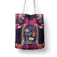 Mexico Day Of The Dead Tote Bag Cat Skeleton Dia De Los Meowtos - Wonder Print Shop