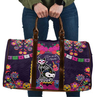 Mexico Day Of The Dead Travel Bag Cat Skeleton Dia De Los Meowtos - Wonder Print Shop