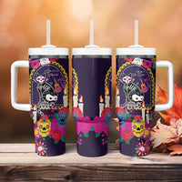 Mexico Day Of The Dead Tumbler With Handle Cat Skeleton Dia De Los Meowtos - Wonder Print Shop
