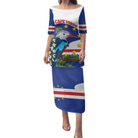 Cape Verde Family Matching Puletasi and Hawaiian Shirt Grey-Headed Kingfisher Mix Honey Locust - Wonder Print Shop