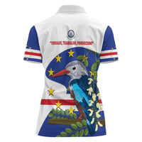 Cape Verde Women Polo Shirt Grey-Headed Kingfisher Mix Honey Locust - Wonder Print Shop