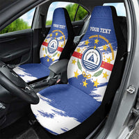 Personalized Cape Verde Car Seat Cover Coat Of Arms - African Pattern - Wonder Print Shop