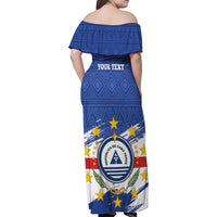 Personalized Cape Verde Family Matching Off Shoulder Maxi Dress and Hawaiian Shirt Coat Of Arms - African Pattern - Wonder Print Shop
