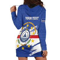 Personalized Cape Verde Hoodie Dress Coat Of Arms - African Pattern - Wonder Print Shop