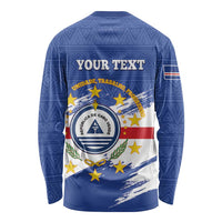 Personalized Cape Verde Long Sleeve Shirt Coat Of Arms - African Pattern - Wonder Print Shop