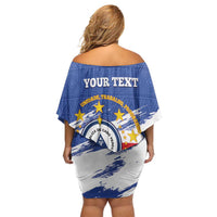 Personalized Cape Verde Off Shoulder Short Dress Coat Of Arms - African Pattern - Wonder Print Shop