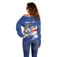 Personalized Cape Verde Off Shoulder Sweater Coat Of Arms - African Pattern - Wonder Print Shop