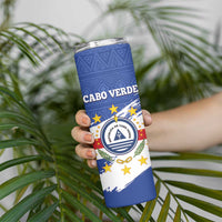 Personalized Cape Verde Skinny Tumbler Coat Of Arms - African Pattern - Wonder Print Shop