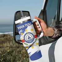 Personalized Cape Verde Tumbler With Handle Coat Of Arms - African Pattern - Wonder Print Shop