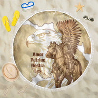 Winged Hussars Poland Beach Blanket Amor Patriae Nostra Lex Polska Eagle