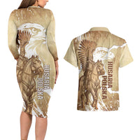 Winged Hussars Poland Couples Matching Long Sleeve Bodycon Dress and Hawaiian Shirt Amor Patriae Nostra Lex Polska Eagle