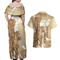 Winged Hussars Poland Couples Matching Off Shoulder Maxi Dress and Hawaiian Shirt Amor Patriae Nostra Lex Polska Eagle