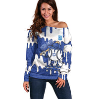 Israel 2026 Baseball Personalised Off Shoulder Sweater Star of David Pattern Drip Style