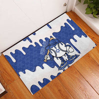 Israel 2026 Baseball Rubber Doormat Star of David Pattern Drip Style