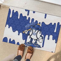 Israel 2026 Baseball Rubber Doormat Star of David Pattern Drip Style