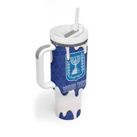 Israel 2026 Baseball Personalised Tumbler With Handle Star of David Pattern Drip Style