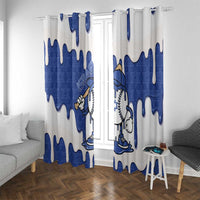 Israel 2026 Baseball Window Curtain Star of David Pattern Drip Style