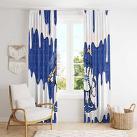Israel 2026 Baseball Window Curtain Star of David Pattern Drip Style