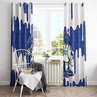 Israel 2026 Baseball Window Curtain Star of David Pattern Drip Style