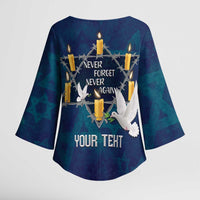 Personalised Israel Holocaust Remembrance Day Kimono Sleeve Blouse Yom HaShoah Never Forget Never Again