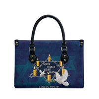 Personalised Israel Holocaust Remembrance Day Leather Bag Yom HaShoah Never Forget Never Again