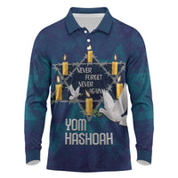 Personalised Israel Holocaust Remembrance Day Long Sleeve Polo Shirt Yom HaShoah Never Forget Never Again