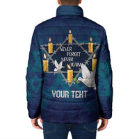 Personalised Israel Holocaust Remembrance Day Padded Jacket Yom HaShoah Never Forget Never Again
