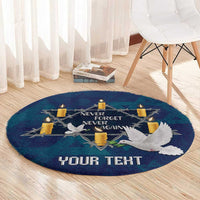 Personalised Israel Holocaust Remembrance Day Round Carpet Yom HaShoah Never Forget Never Again
