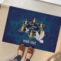 Personalised Israel Holocaust Remembrance Day Rubber Doormat Yom HaShoah Never Forget Never Again