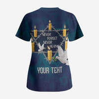Personalised Israel Holocaust Remembrance Day Scrub Top Yom HaShoah Never Forget Never Again