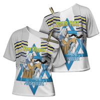 Personalised Yom Kippur Israel Cross Shoulder Shirt Day of Atonement Jewish Tallit
