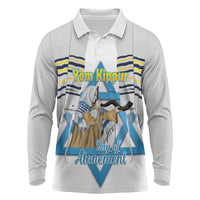 Personalised Yom Kippur Israel Long Sleeve Polo Shirt Day of Atonement Jewish Tallit