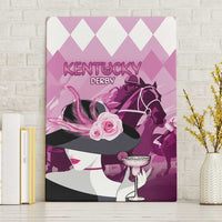 Kentucky Horse Racing Canvas Wall Art Derby Mint Julep Girl - Pink Pastel LT14