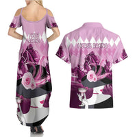 Kentucky Horse Racing Couples Matching Summer Maxi Dress and Hawaiian Shirt Derby Mint Julep Girl - Pink Pastel LT14