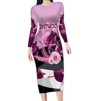 Kentucky Horse Racing Family Matching Long Sleeve Bodycon Dress and Hawaiian Shirt Derby Mint Julep Girl - Pink Pastel LT14