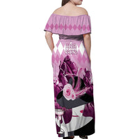 Kentucky Horse Racing Family Matching Off Shoulder Maxi Dress and Hawaiian Shirt Derby Mint Julep Girl - Pink Pastel LT14