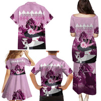 Kentucky Horse Racing Family Matching Puletasi and Hawaiian Shirt Derby Mint Julep Girl - Pink Pastel LT14