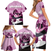 Kentucky Horse Racing Family Matching Short Sleeve Bodycon Dress and Hawaiian Shirt Derby Mint Julep Girl - Pink Pastel LT14