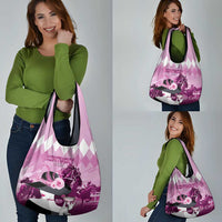 Kentucky Horse Racing Grocery Bag Derby Mint Julep Girl - Pink Pastel LT14