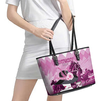 Kentucky Horse Racing Leather Tote Bag Derby Mint Julep Girl - Pink Pastel LT14