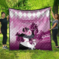 Kentucky Horse Racing Quilt Derby Mint Julep Girl - Pink Pastel LT14