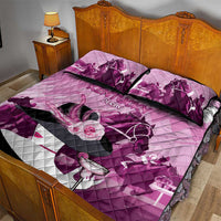 Kentucky Horse Racing Quilt Bed Set Derby Mint Julep Girl - Pink Pastel LT14