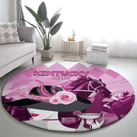 Kentucky Horse Racing Round Carpet Derby Mint Julep Girl - Pink Pastel LT14