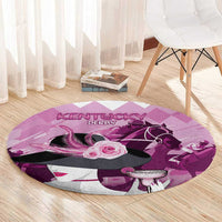 Kentucky Horse Racing Round Carpet Derby Mint Julep Girl - Pink Pastel LT14