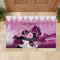 Kentucky Horse Racing Rubber Doormat Derby Mint Julep Girl - Pink Pastel LT14