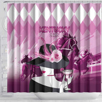 Kentucky Horse Racing Shower Curtain Derby Mint Julep Girl - Pink Pastel LT14