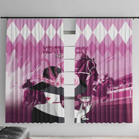 Kentucky Horse Racing Window Curtain Derby Mint Julep Girl - Pink Pastel LT14