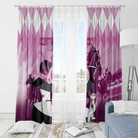 Kentucky Horse Racing Window Curtain Derby Mint Julep Girl - Pink Pastel LT14