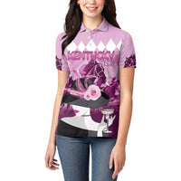 Kentucky Horse Racing Women Polo Shirt Derby Mint Julep Girl - Pink Pastel LT14